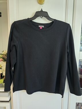 Vince Camuto Black Crewneck Long Sleeve Top